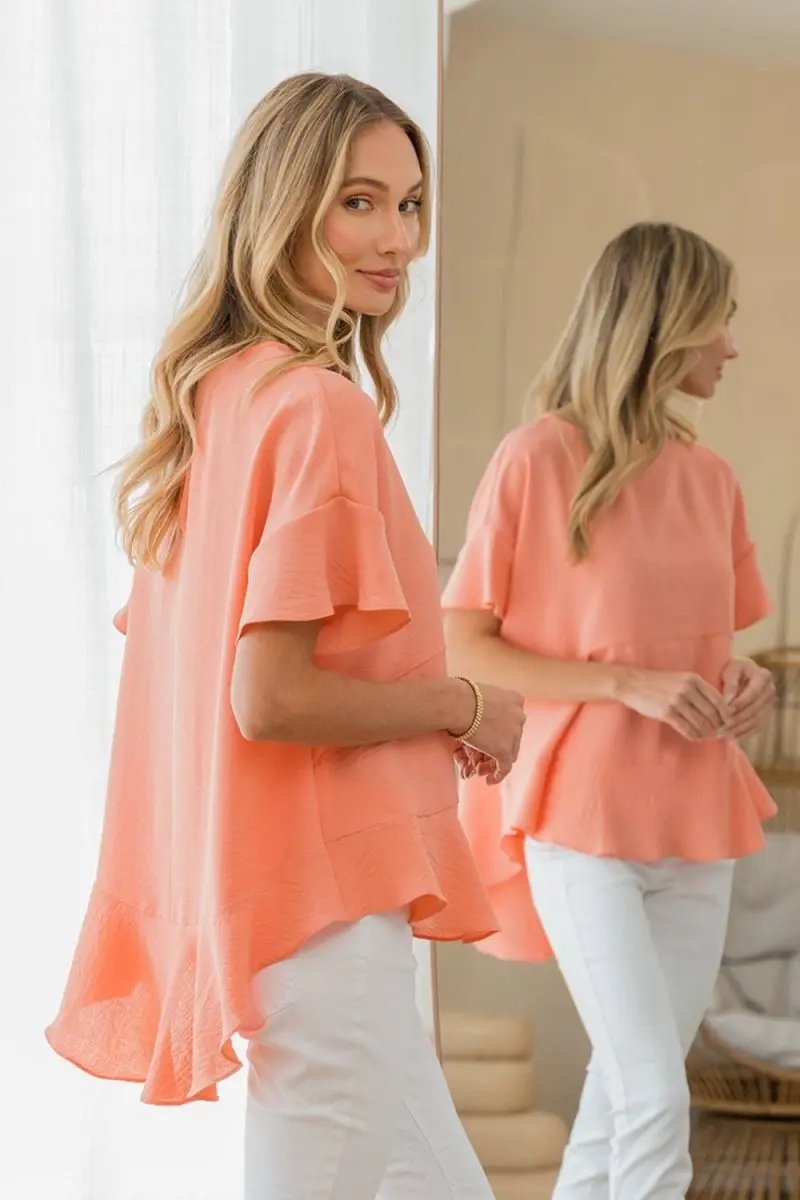 Sew In Love Round Neck Ruffled Top for Women’s Fashion - Love Salve